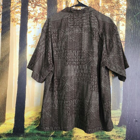 Tommy Bahama Silk Mens Large Green Tropical Hawaiian Camp Short Button-Up Shirt - Picture 5 of 13